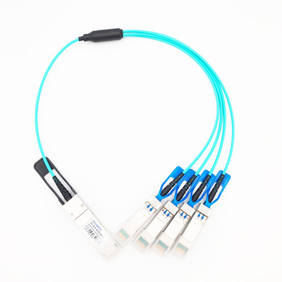 الكبل البصري النشط الموازي للكسر 100G QSFP28 إلى 4x25G SFP28 Fan Out AOC