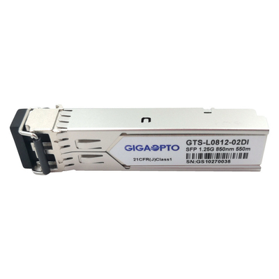 1.25G SFP جهاز الإرسال والاستقبال الصناعي 1000BASE-SX 850nm 550m Duplex LC MMF DOM Module