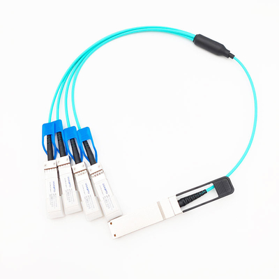 الكبل البصري النشط الموازي للكسر 100G QSFP28 إلى 4x25G SFP28 Fan Out AOC