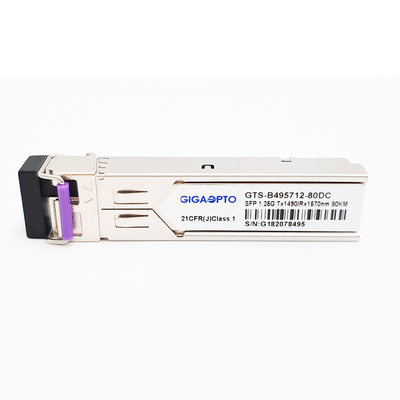 1.25G BiDi SFP 1000BASE-BX TX1490nm/RX1570nm 80km SMF DOM LC وحدة الاستقبال
