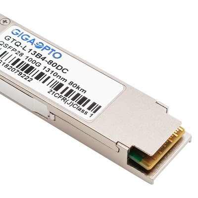 100GBASE ZR4 QSFP28 80km 1310nm DOM Duplex LC SMF وحدة الإرسال والاستقبال الضوئية