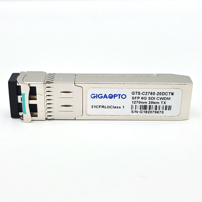 6G SDI SMPTE CWDM SFP 1270nm-1450nm 20 كم SMF LC وحدة إرسال واحدة Non-MSA