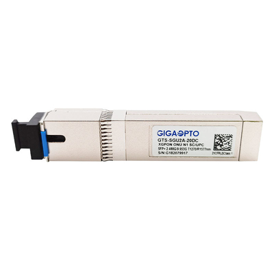 XGPON ONU N1 SFP + وحدة الإرسال والاستقبال Tx2.488G / Rx 9.953G 1270nm 1577nm SMF SC UPC 20 كم
