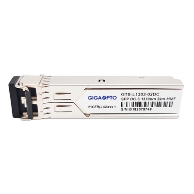 OC-3 / STM-1 SR-0155Mbps 1310nm MMF 2km وحدة الإرسال والاستقبال SFP المزدوجة LC DOM