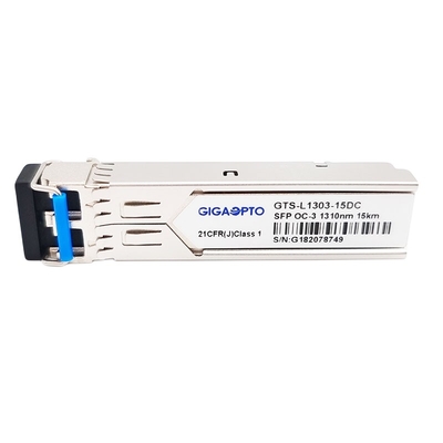 155Mbps SFP OC-3 / STM-1 IR-1 15km 1310nm Duplex LC SMF DOM وحدة الإرسال والاستقبال
