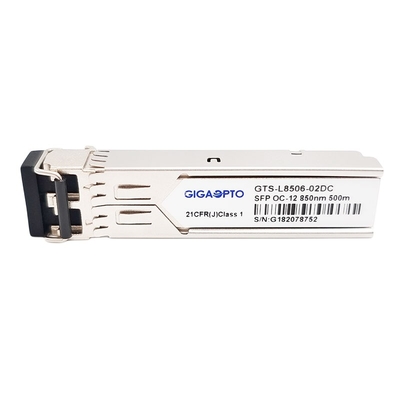 622Mbps SFP OC-12 / STM-4 SR-0850nm 500m وحدة الإرسال والاستقبال MMF DOM Duplex LC