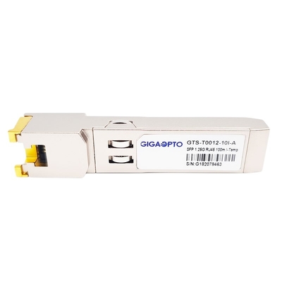 1000Mbps أحادية الوضع SFP وحدة الإرسال والاستقبال الضوئية 1000BASE T النحاس RJ-45 100m الصناعية