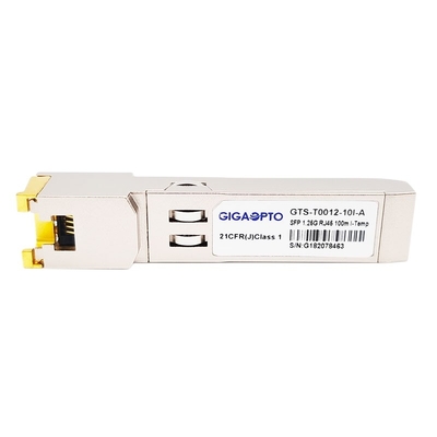 1000Mbps أحادية الوضع SFP وحدة الإرسال والاستقبال الضوئية 1000BASE T النحاس RJ-45 100m الصناعية