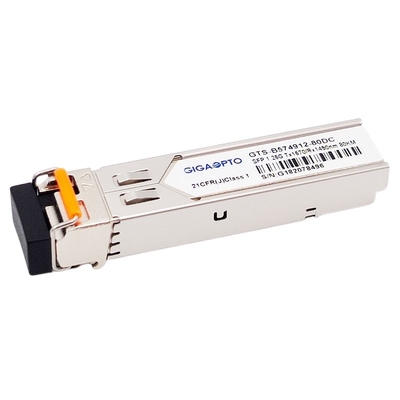 1000BASE BX 1.25G BiDi SFP جهاز الإرسال والاستقبال TX1570nm RX1490nm 80km LC SMF DOM