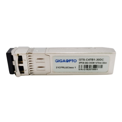 وحدة الألياف لجهاز الإرسال والاستقبال أحادية الوضع LC SMF DOM 25GBASE ERL CWDM SFP28 1470nm 1570nm 30km
