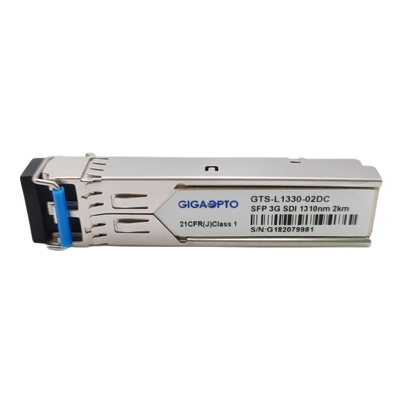 3G SDI SMPTE SFP 1310nm 2km وحدات الإرسال والاستقبال SMF Duplex LC DOM MSA Pinout مع أنماط الفيديو المرضية
