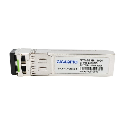 وحدة الإرسال والاستقبال الضوئية WDM SFP28 10 كم LC DOM 1270nm TX 1330nm RX Industrial