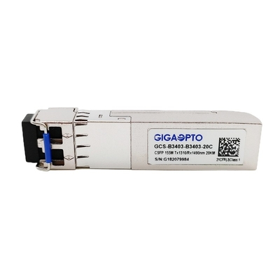 جهاز إرسال واستقبال من الألياف الضوئية 100BASE Dual BIDI CSFP TX1310nm RX1490nm LC 20km DOM
