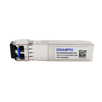 2.5Gbps CSFP Dual BIDI 20 كم TX1310 RX1490 جهاز الإرسال والاستقبال LC DOM