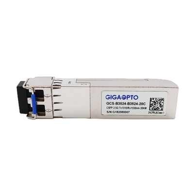 جهاز إرسال واستقبال بصري CSFP BIDI مزدوج الألياف 2.5 جيجابت في الثانية TX1310 RX1550 LC 20 كم DOM