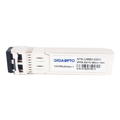 32G قناة ليفية قصيرة الطول الموجي 32GFC SW 850nm SFP28 وحدة الإرسال والاستقبال 100m LC DOM