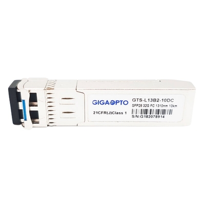32G FC LW SFP28 جهاز الإرسال والاستقبال ذو القناة الليفية 1310 نانومتر 10 كم SMF LC DOM