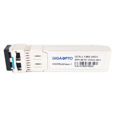 وحدة الإرسال والاستقبال ذات القناة الليفية SFP + 8G FC SMF 1310nm 25km LC DOM