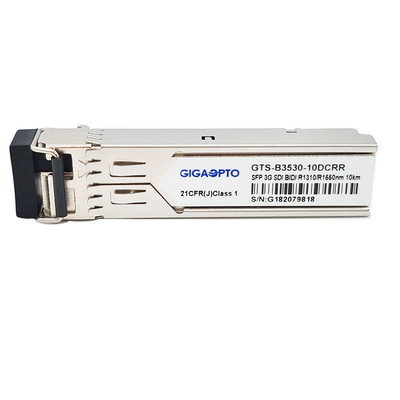 أجهزة الاستقبال ثنائية الاتجاه 3G-SDI SFP ثنائية الاتجاه 1310 نانومتر / 1550 نانومتر 10 كيلومترات وحدة الأنماط المرضية للفيديو غير MSA