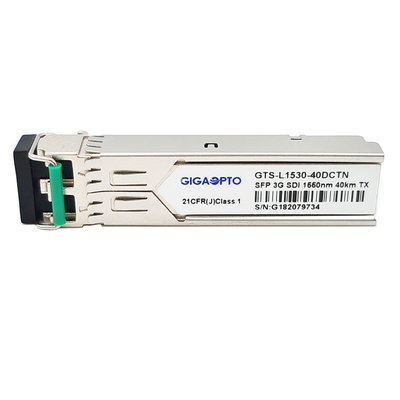 جهاز إرسال واستقبال فيديو SFP غير MSA 3G SDI TX فقط 1550 نانومتر و 40 كم للأنماط المرضية للفيديو وحدة إرسال واحدة DDM