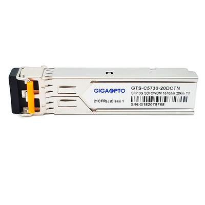 3Gbps DVI Video SFP Transceiver CWDM جهاز إرسال واحد غير MSA 1270nm 1610nm 20km SMF LC DDM