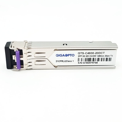 3Gbps DVI Video SFP Transceiver CWDM جهاز إرسال واحد MSA 1270nm-1610nm 20km SMF LC DDM
