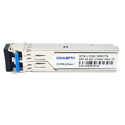 غير MSA 3G SDI SFP Tx 1310nm 10km أنماط مرضية للفيديو وحدة إرسال واحدة DDM لـ SD / HD / 3G SDI
