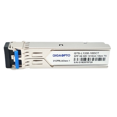 SD SDI 3G SDI SFP Video TX1310nm جهاز إرسال بصري واحد 10 كيلومتر LC DOM MSA لـ SD HD 3G SDI