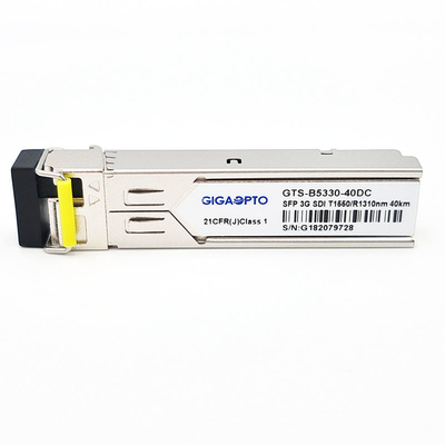 وحدة استقبال جهاز إرسال 3Gbps MSA SMPTE SFP BiDi TX1550nm RX1310nm 40 كم لـ SD / HD / 3G-SDI LC SMF DDM