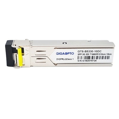 3Gb / S Single Mode BiDi SFP Module TX1550nm RX1310nm 10km فيديو الأنماط المرضية وحدة الإرسال والاستقبال DDM MSA