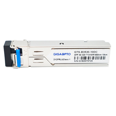 3Gbps MSA فيديو رقمي SFP BiDi 1310nm TX 1550nm RX 10km وحدة الإرسال والاستقبال لـ SD / HD / 3G-SDI