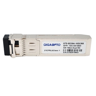 غير MSA Pinout 12G SDI SMPTE SFP 1270nm-RX1 / 1330nm-RX2 10km BiDi Dual Receivers Module LC DOM