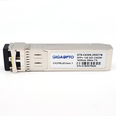 12Gb / S CWDM 1270 1450nm فيديو SFP جهاز الإرسال والاستقبال جهاز إرسال رقمي بصري واحد للتشخيص الرقمي 20 كيلومتر LC