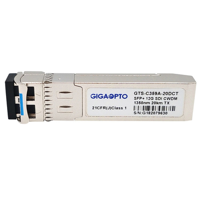 12G SDI CWDM الارسال SFP + Tx 1270 ~ 1450nm مرسل DFB 20KM LC DOM MSA Pinout