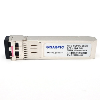 جهاز الإرسال والاستقبال الضوئي الرقمي للفيديو 12G SDI CWDM 1270 ~ 1450nm 20KM Duplex LC أحادي الوضع الألياف MSA