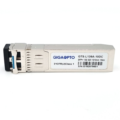 12G SDI SMPTE الفيديو النمط المرضي 1310 نانومتر 10 كم DDM SFP + LC SMF MSA وحدة الإرسال والاستقبال HD / SD-SDI