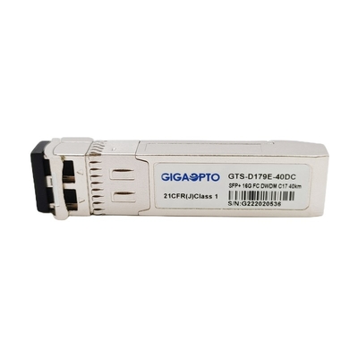 16G FC DWDM SFP + وحدة الإرسال والاستقبال الليفية بطول 40 كم LC DOM
