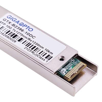 جهاز الإرسال والاستقبال البصري ثنائي الاتجاه 10GBASE-BX XFP 1270nm / 1330nm 10km LC DOM
