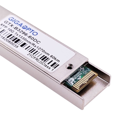 10 جيجابت في الثانية XFP WDM ER60 وحدة الإرسال والاستقبال الألياف Ethernet 1330nm / 1270nm 60km DOM