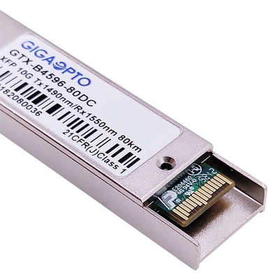 وحدة الإرسال والاستقبال الليفية ثنائية الاتجاه 10 جيجابت في الثانية WDM XFP ZR 1490nm 1550nm 80km DOM