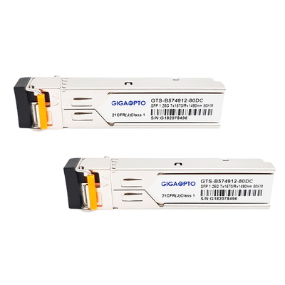 TX1570nm / RX1490nm Gigabit Fiber Transceiver 80km LC لـ SMF GLC-BX80-D